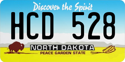 ND license plate HCD528