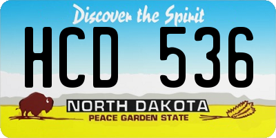 ND license plate HCD536