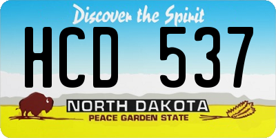 ND license plate HCD537