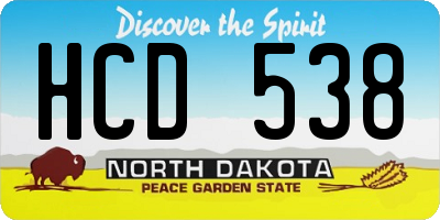 ND license plate HCD538