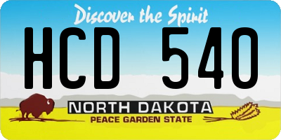 ND license plate HCD540