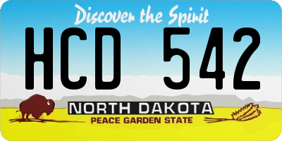 ND license plate HCD542