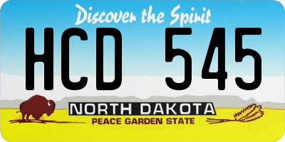 ND license plate HCD545