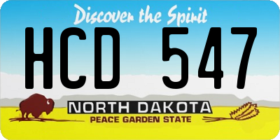 ND license plate HCD547