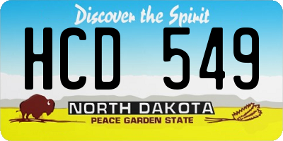 ND license plate HCD549