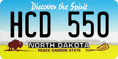 ND license plate HCD550