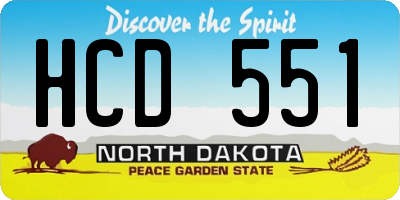 ND license plate HCD551