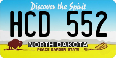 ND license plate HCD552