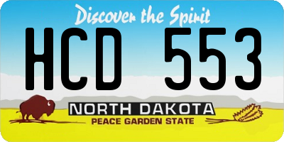 ND license plate HCD553