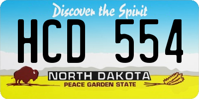 ND license plate HCD554