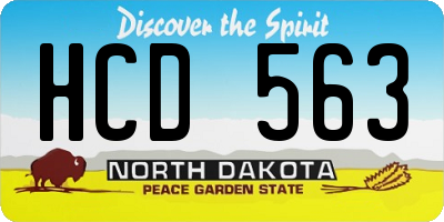 ND license plate HCD563