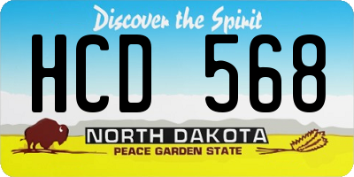 ND license plate HCD568