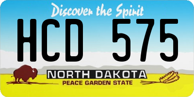 ND license plate HCD575