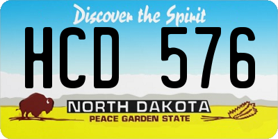 ND license plate HCD576