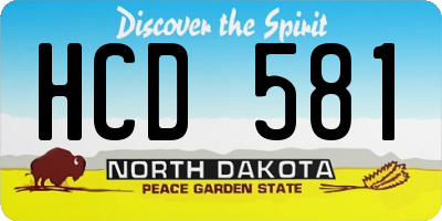 ND license plate HCD581