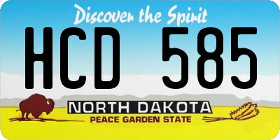 ND license plate HCD585