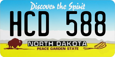 ND license plate HCD588