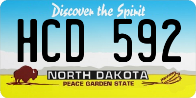 ND license plate HCD592