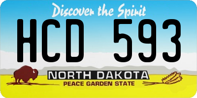 ND license plate HCD593