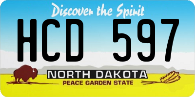 ND license plate HCD597