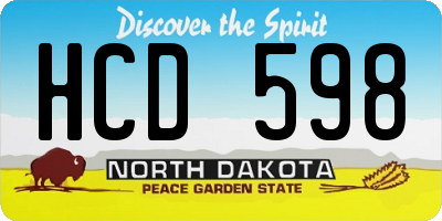 ND license plate HCD598