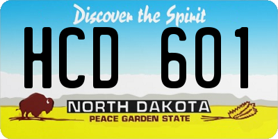 ND license plate HCD601