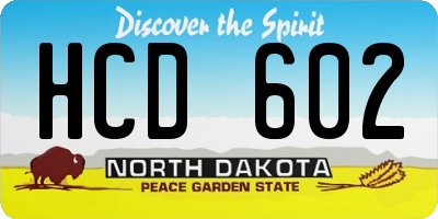 ND license plate HCD602