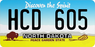 ND license plate HCD605