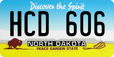 ND license plate HCD606