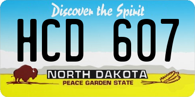 ND license plate HCD607