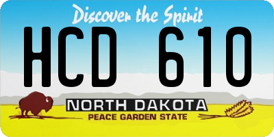 ND license plate HCD610