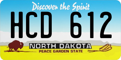 ND license plate HCD612