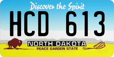 ND license plate HCD613