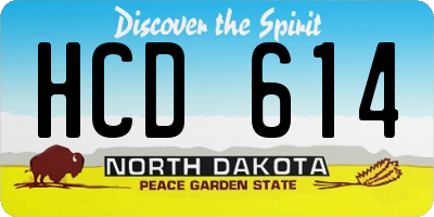 ND license plate HCD614