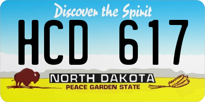 ND license plate HCD617