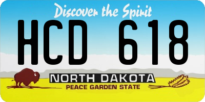 ND license plate HCD618