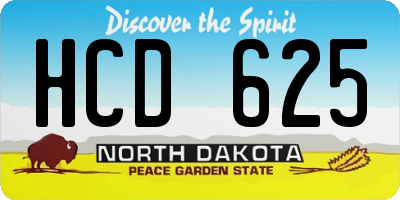 ND license plate HCD625