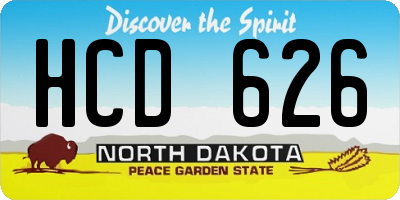 ND license plate HCD626