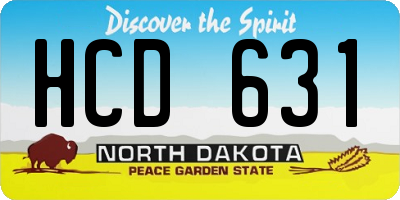 ND license plate HCD631