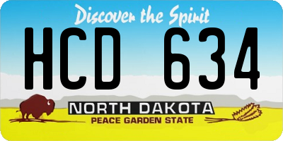 ND license plate HCD634