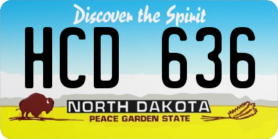 ND license plate HCD636