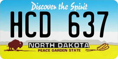 ND license plate HCD637