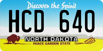 ND license plate HCD640