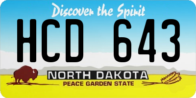 ND license plate HCD643