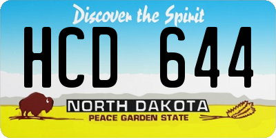 ND license plate HCD644