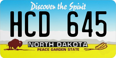 ND license plate HCD645