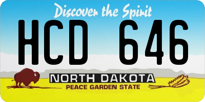 ND license plate HCD646