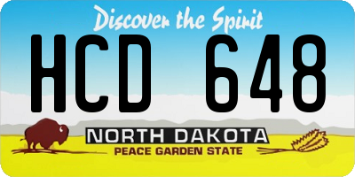 ND license plate HCD648