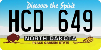 ND license plate HCD649