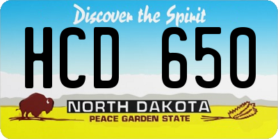 ND license plate HCD650